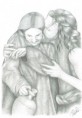 Jesús abrazando a María
